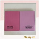  Sổ dán gáy bìa cứng - Classy Notebook ghi chép A5  100 trang bìa tối giản- Giấy kẻ ngang chống lóa mắt in chữ PK1747 