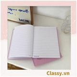  Sổ dán gáy bìa cứng - Classy Notebook ghi chép A5  100 trang bìa tối giản- Giấy kẻ ngang chống lóa mắt in chữ PK1747 
