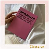  Sổ dán gáy bìa cứng - Classy Notebook ghi chép A5  100 trang bìa tối giản- Giấy kẻ ngang chống lóa mắt in chữ PK1747 