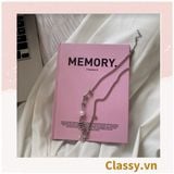  Sổ dán gáy bìa cứng - Classy Notebook ghi chép A5  100 trang bìa tối giản- Giấy kẻ ngang chống lóa mắt in chữ PK1747 