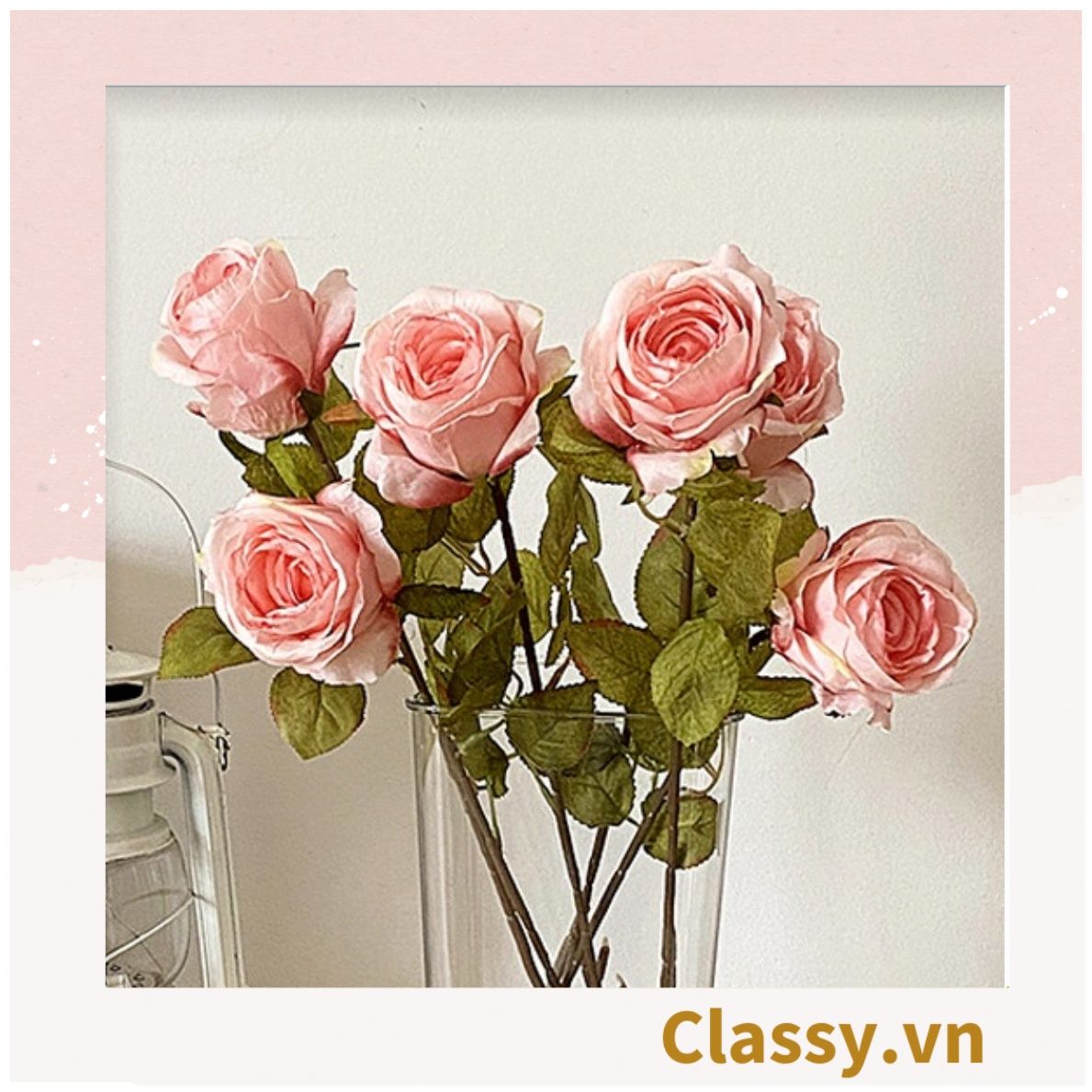  [GIAO HÀNG 7-25 NGÀY] Classy Hoa Giả - Hoa Hồng Pháp bằng Lụa cao cấp hoa lớn 10Cm,  trang trí nhà cửa, nội thất,cửa tiệm làm đạo cụ chụp hình, trang trí nhà cửa PK1757 