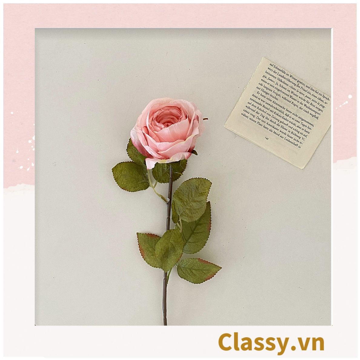  [GIAO HÀNG 7-25 NGÀY] Classy Hoa Giả - Hoa Hồng Pháp bằng Lụa cao cấp hoa lớn 10Cm,  trang trí nhà cửa, nội thất,cửa tiệm làm đạo cụ chụp hình, trang trí nhà cửa PK1757 