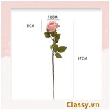  Classy Hoa Giả - Hoa Hồng Pháp bằng Lụa cao cấp hoa lớn 10Cm,  trang trí nhà cửa, nội thất,cửa tiệm làm đạo cụ chụp hình, trang trí nhà cửa PK1757 