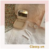  Hộp đựng kính áp tròng vintage Kèm Gương Và Nhíp họa tiết hoa nhẹ nhàng, thanh lịch PK1770 
