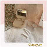  Classy Hộp đựng kính áp tròng vintage Kèm Gương Và Nhíp họa tiết hoa nhẹ nhàng, thanh lịch PK1770 