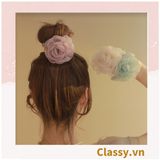  [GIAO HÀNG 7-25 NGÀY]  Dây cột tóc scrunchies gắn hoa mẫu đơn phụ kiện tóc hoa mẫu đơn to bản, nữ tính, thanh lịch dành cho nữ PK1776 