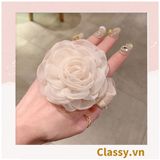  [GIAO HÀNG 7-25 NGÀY]  Dây cột tóc scrunchies gắn hoa mẫu đơn phụ kiện tóc hoa mẫu đơn to bản, nữ tính, thanh lịch dành cho nữ PK1776 