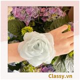  [GIAO HÀNG 7-25 NGÀY]  Dây cột tóc scrunchies gắn hoa mẫu đơn phụ kiện tóc hoa mẫu đơn to bản, nữ tính, thanh lịch dành cho nữ PK1776 