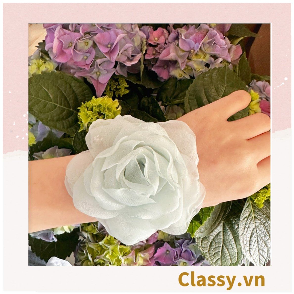  [GIAO HÀNG 7-25 NGÀY]  Dây cột tóc scrunchies gắn hoa mẫu đơn phụ kiện tóc hoa mẫu đơn to bản, nữ tính, thanh lịch dành cho nữ PK1776 