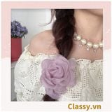  [GIAO HÀNG 7-25 NGÀY]  Dây cột tóc scrunchies gắn hoa mẫu đơn phụ kiện tóc hoa mẫu đơn to bản, nữ tính, thanh lịch dành cho nữ PK1776 