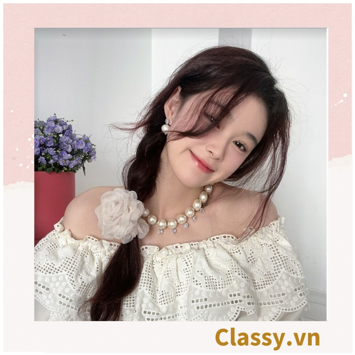  [GIAO HÀNG 7-25 NGÀY]  Dây cột tóc scrunchies gắn hoa mẫu đơn phụ kiện tóc hoa mẫu đơn to bản, nữ tính, thanh lịch dành cho nữ PK1776 
