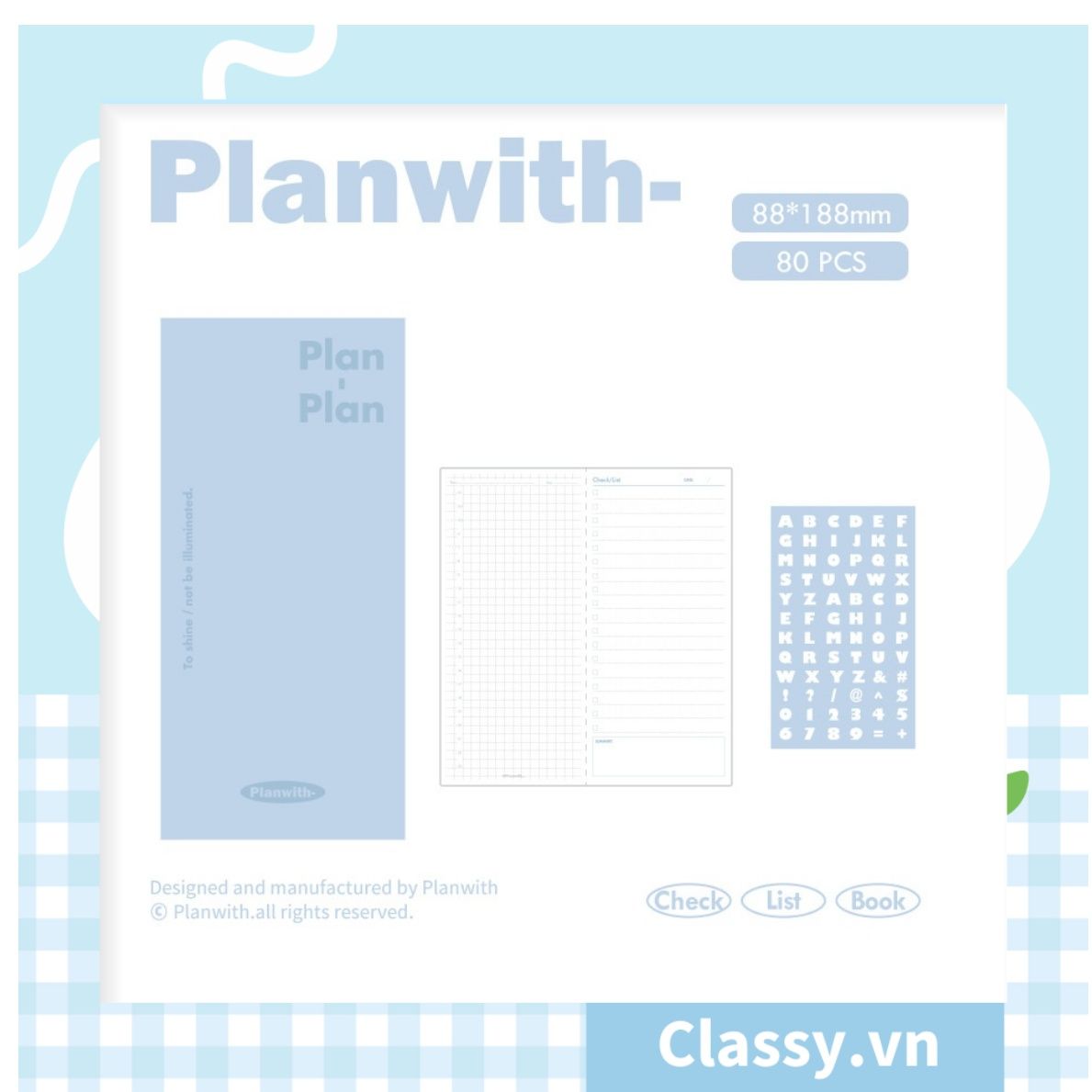  Sổ tay bìa nhựa thông minh Planwith Savvy kèm sticker PK1780 dùng để lên kế hoạch, lên lịch, to-do-list, take notes 