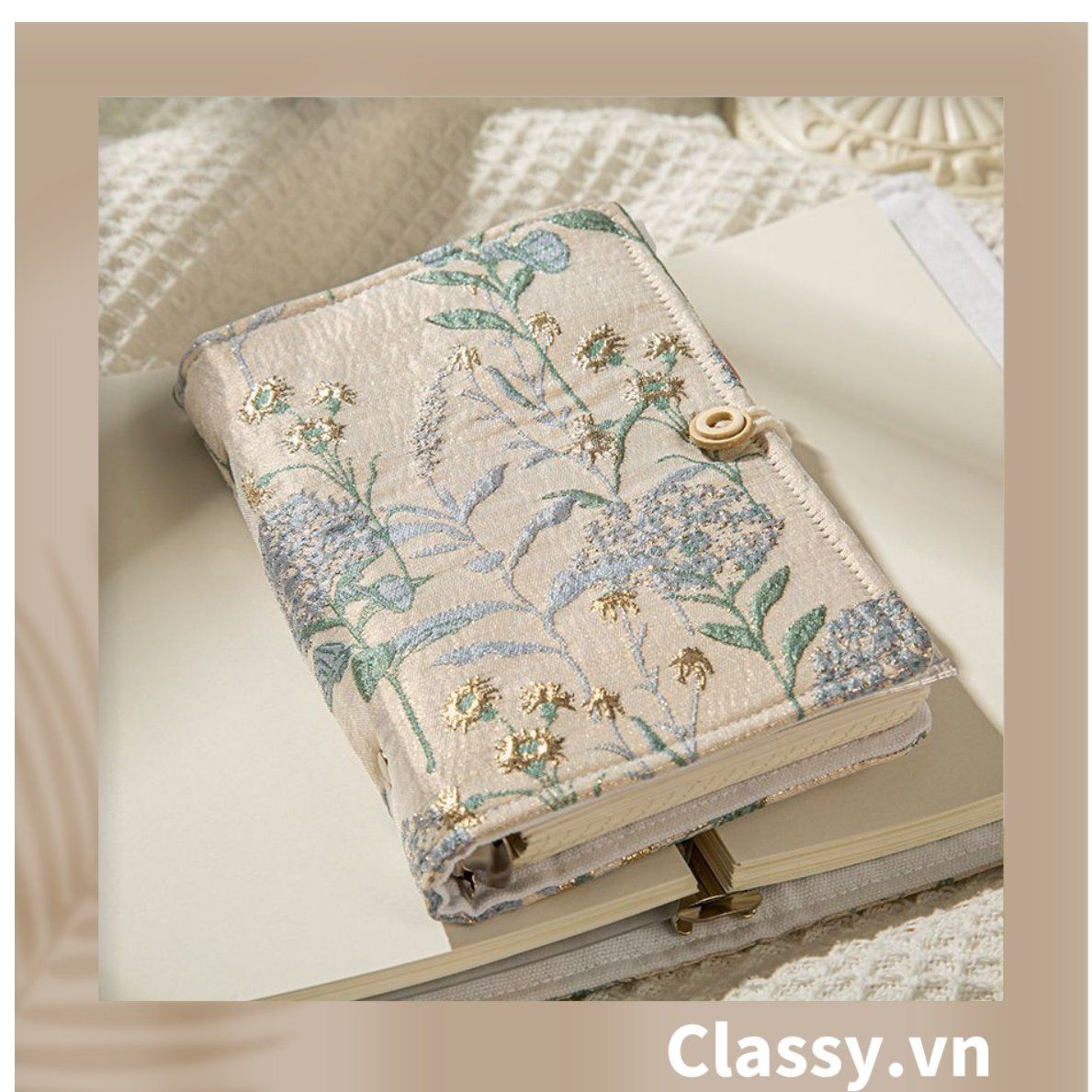  Sổ lò xo Vintage Xinh Xắn kích thước A6 90trang, Bìa bọc Vải họa tiết Hoa nhí PK1781 dùng để lên kế hoạch, lên lịch, to-do-list, take notes, có thể thay lõi 