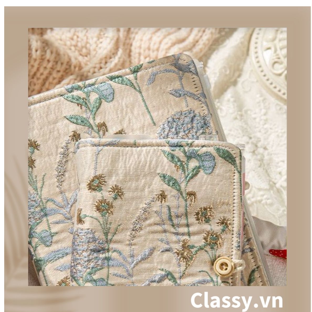  Sổ lò xo Vintage Xinh Xắn kích thước A6 90trang, Bìa bọc Vải họa tiết Hoa nhí PK1781 dùng để lên kế hoạch, lên lịch, to-do-list, take notes, có thể thay lõi 