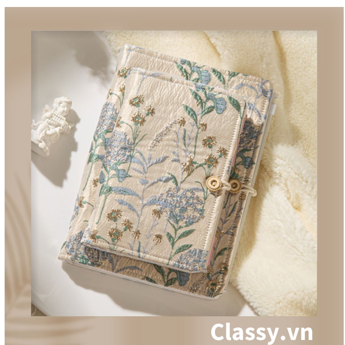  Sổ lò xo Vintage Xinh Xắn kích thước A6 90trang, Bìa bọc Vải họa tiết Hoa nhí PK1781 dùng để lên kế hoạch, lên lịch, to-do-list, take notes, có thể thay lõi 