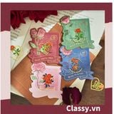  Bookmark /thẻ đánh dấu sách Hình Hoa Hồng vintage chất liệu Kim Loại đánh Dấu, đục lỗ tròn có thể gắn thêm ruy băng PK1793 