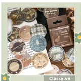  Bộ 50 Nhãn dán hộp sticker giấy C bóng họa tiết vintage thể hiện lòng biết ơn chữ thank you dùng để trang trí, niêm phong PK1794 