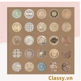  Bộ 50 Nhãn dán hộp sticker giấy C bóng họa tiết vintage thể hiện lòng biết ơn chữ thank you dùng để trang trí, niêm phong PK1794 