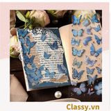  02 Miếng Nhãn dán hộp sticker 13 X 18 CM giấy PET in chữ dùng để trang trí, niêm phong PK1796 hình cánh bướm 