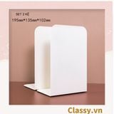  2 kệ Chặn sách kim loại, giá sách chữ L, chặn sách decor làm từ tấm thép dày đặc PK1802 