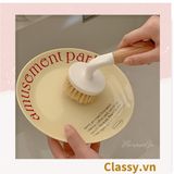  Combo 2 chiếc bàn chải tay cầm dài 22cm làm sạch nhà bếp vết dầu rửa nồi rửa chén bàn chải có thể được treo phòng tắm bàn chải bồn tắm PK1830 