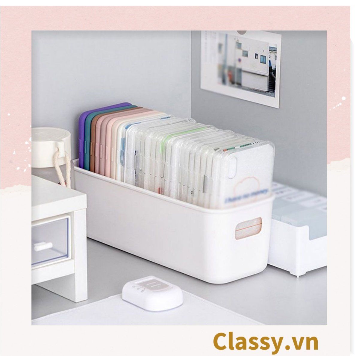  [GIAO HÀNG 7-25 NGÀY] Combo 2 chiếc Hộp đựng mỹ phẩm đa chức năng, hộp đựng tất, giỏ đựng đồ lặt vặt để bàn, hộp đựng điện thoại di động PK1831 