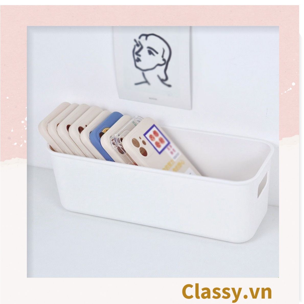  [GIAO HÀNG 7-25 NGÀY] Combo 2 chiếc Hộp đựng mỹ phẩm đa chức năng, hộp đựng tất, giỏ đựng đồ lặt vặt để bàn, hộp đựng điện thoại di động PK1831 