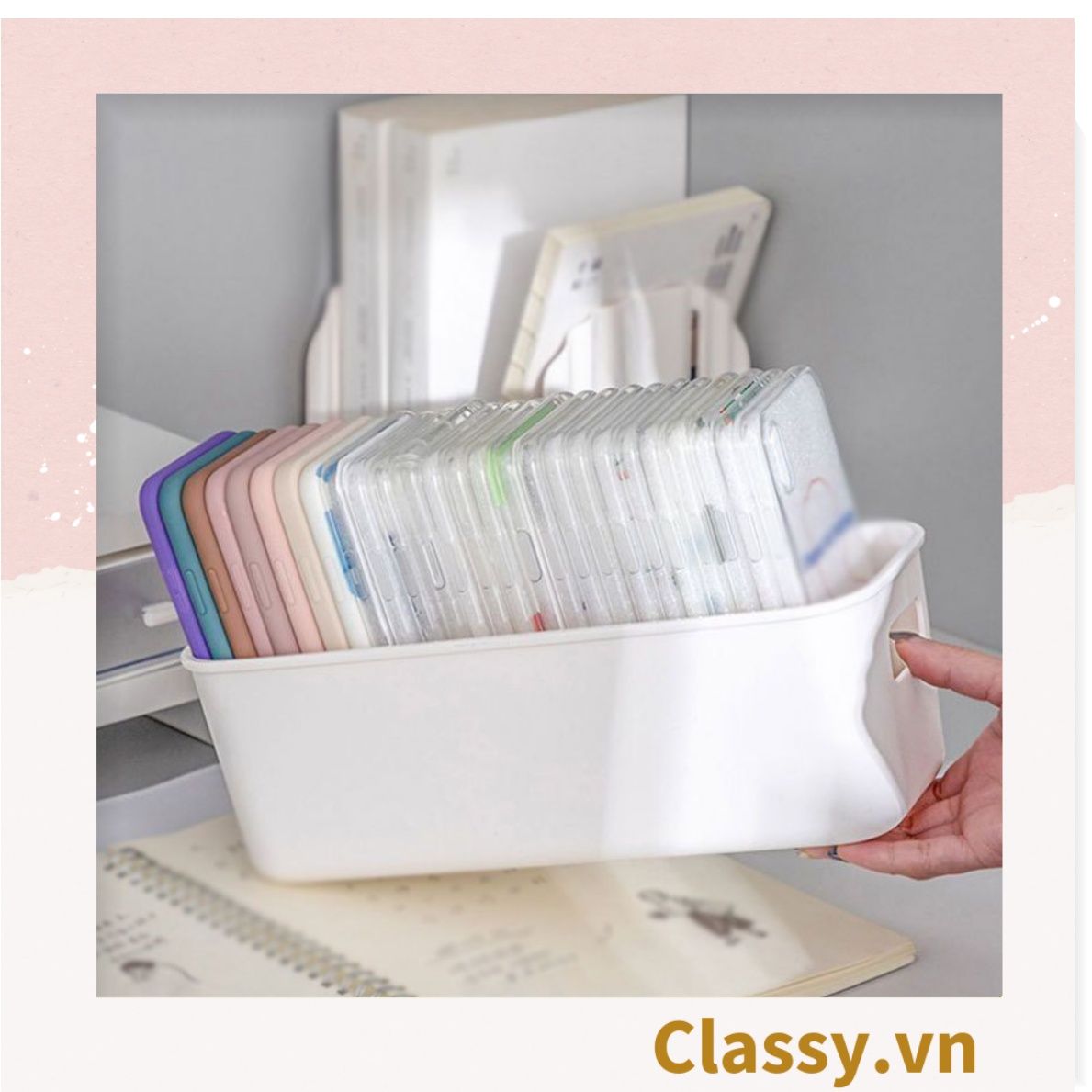  [GIAO HÀNG 7-25 NGÀY] Combo 2 chiếc Hộp đựng mỹ phẩm đa chức năng, hộp đựng tất, giỏ đựng đồ lặt vặt để bàn, hộp đựng điện thoại di động PK1831 