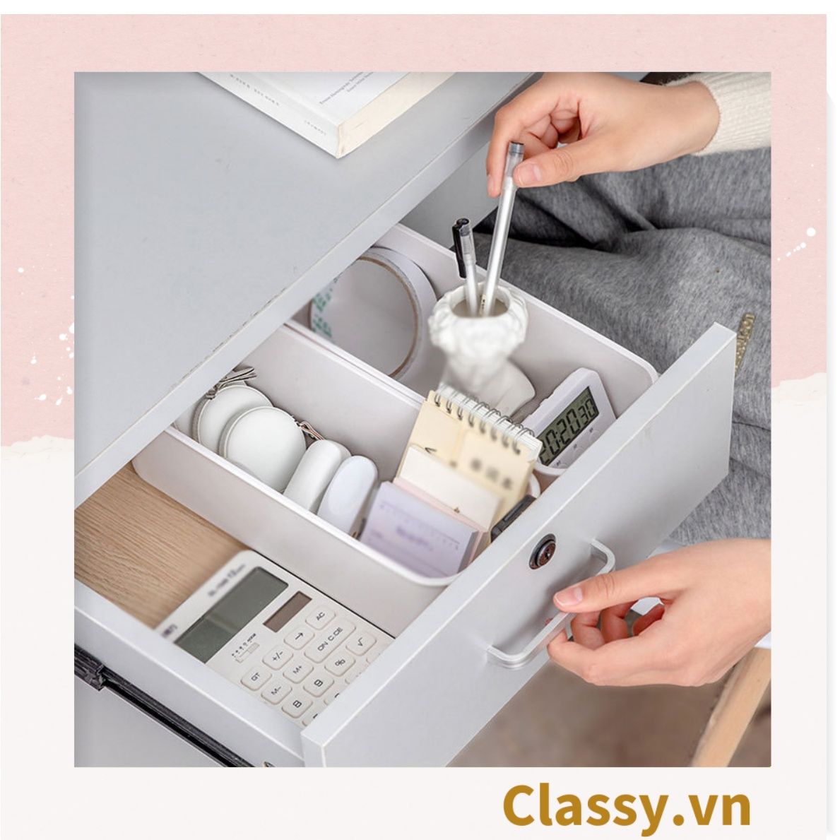  [GIAO HÀNG 7-25 NGÀY] Combo 2 chiếc Hộp đựng mỹ phẩm đa chức năng, hộp đựng tất, giỏ đựng đồ lặt vặt để bàn, hộp đựng điện thoại di động PK1831 