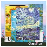  Sổ tay lò xo không kẻ A4 gáy xoắn 90  trang Classy- Giấy kẻ ngang chống lóa mắt Tập Vở Học Sinh Ghi Bài Takenote Planner họa tiết tranh sơn dầu PK1833 