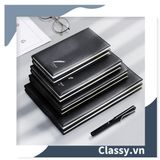  Sổ bìa da đen nhiều kích thước - Classy Notebook ghi chép cuộc họp, lập kế hoạch kinh doanh- 224 trang bìa tối giản- PK1834 