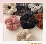  Dây cột tóc vải Scrunchies lông cừu PK219 