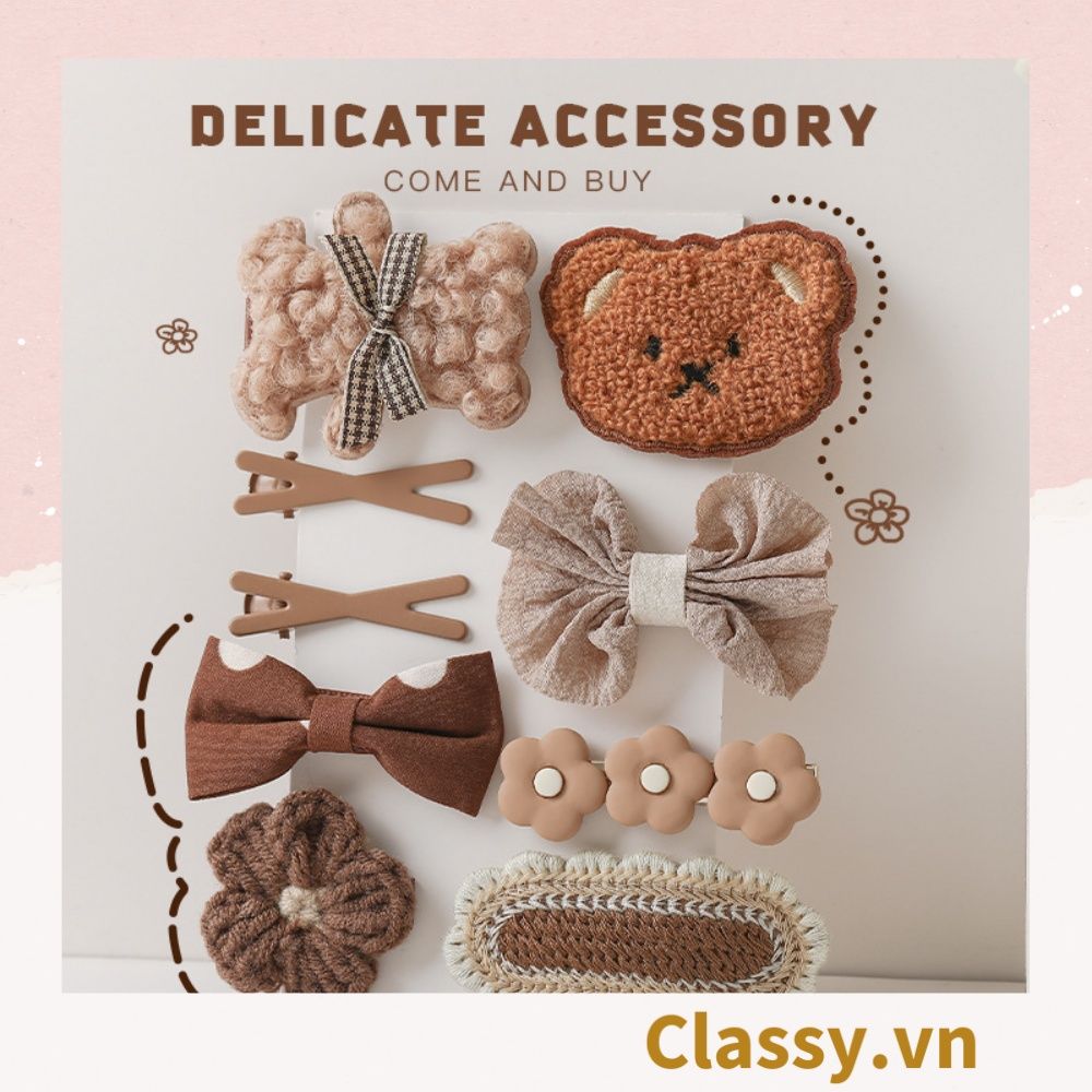  Classy Set kẹp tóc nhiều kiểu dễ thương phong cách hàn quốc PK316 