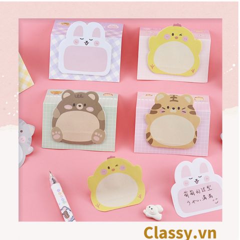  [GIAO HÀNG 7-25 NGÀY]  COMBO 100 Giấy Note - Giấy Ghi Chú nhiều hình Hình Động Vật hình mặt cười Xinh Xắn PK475 