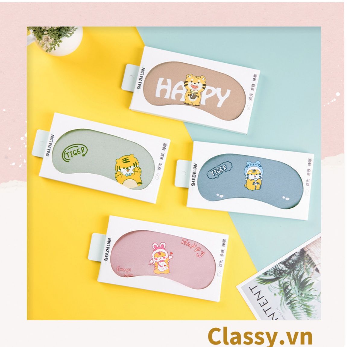  [GIAO HÀNG 7-25 NGÀY]  Bịt Mắt Che Mắt Ngủ Có Túi Gel Massage, nhiều hình xinh xắn PK477 