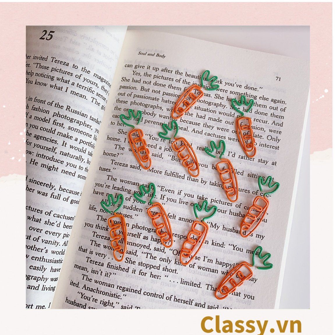  [GIAO HÀNG 7-21946 NGÀY]  Kẹp giấy hình rau củ cực dễ thương - phù hợp cho học sinh, sinh viên, nhân viên văn phòng - SIZE 10-30MM PK480 