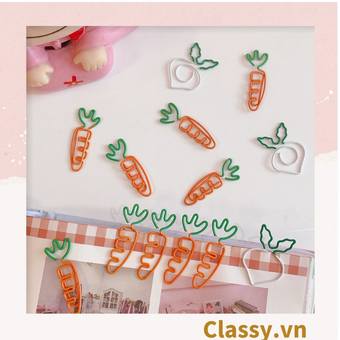  [GIAO HÀNG 7-21946 NGÀY]  Kẹp giấy hình rau củ cực dễ thương - phù hợp cho học sinh, sinh viên, nhân viên văn phòng - SIZE 10-30MM PK480 
