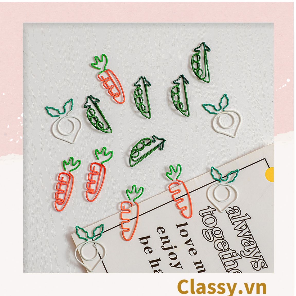  [GIAO HÀNG 7-21946 NGÀY]  Kẹp giấy hình rau củ cực dễ thương - phù hợp cho học sinh, sinh viên, nhân viên văn phòng - SIZE 10-30MM PK480 