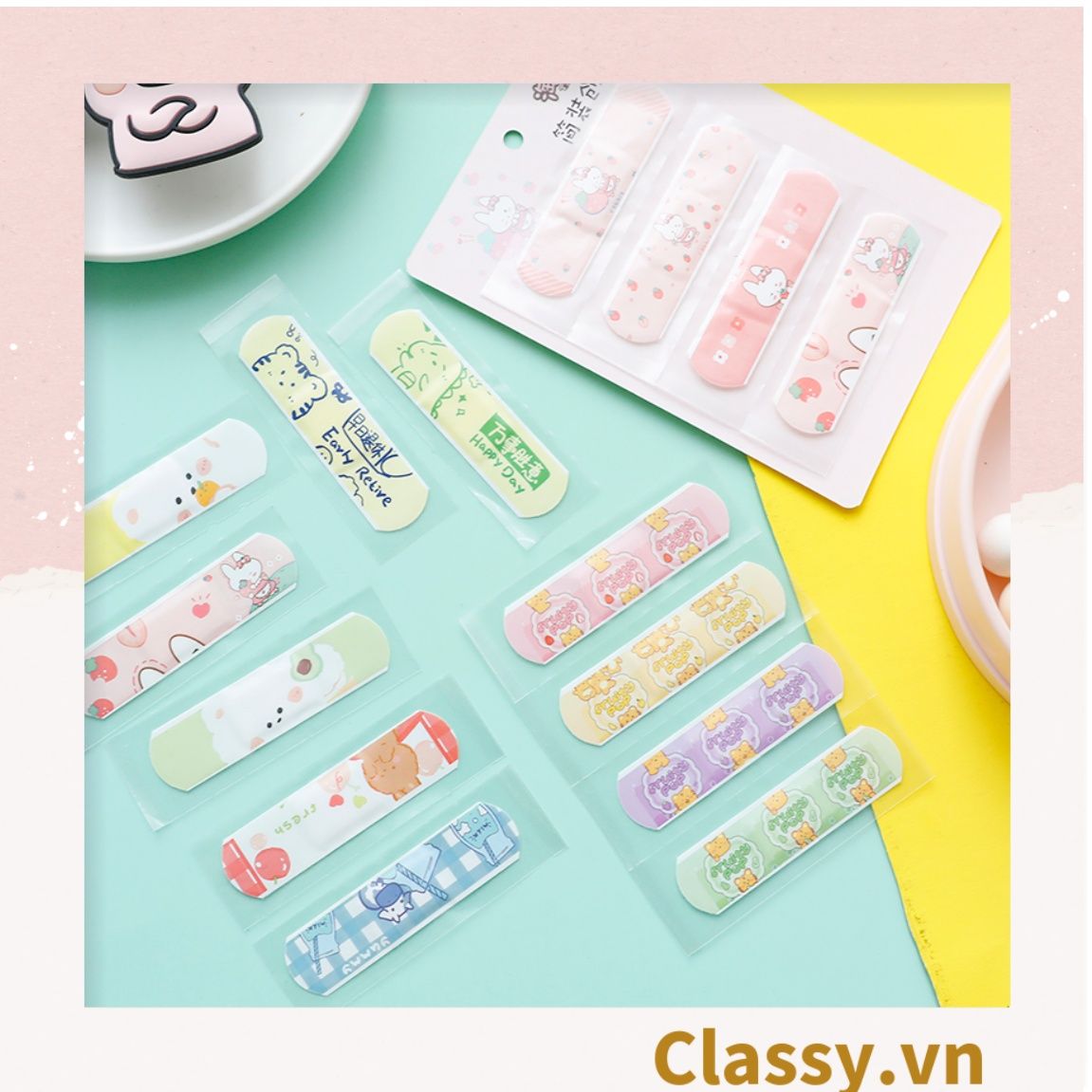  Set Băng Keo Cá Nhân  Classy Urgo Họa Tiết Dễ Thương PK485 (4 hoặc 5 chiếc như hình) 