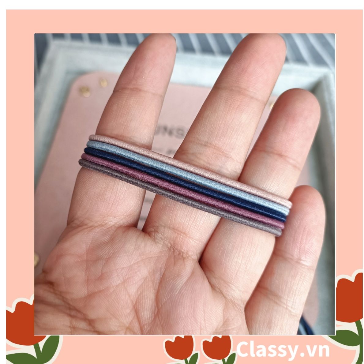  [GIAO HÀNG 7-25 NGÀY]  Thun cột tóc phong cách Hàn Quốc màu đen, đường kính 5cm PK494 