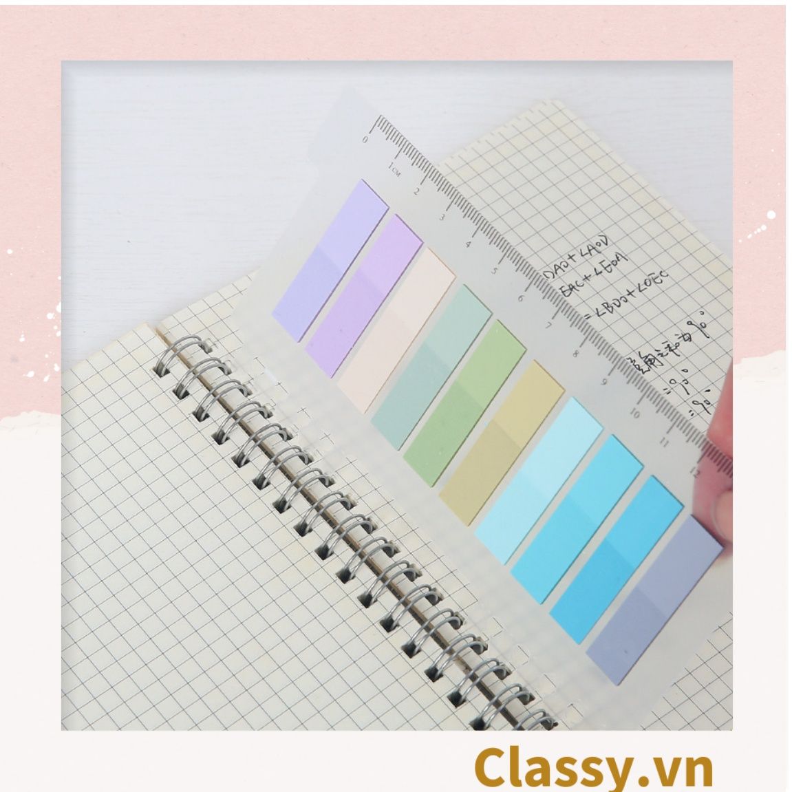  Tệp giấy note ghi nhớ Post-It, màu pastel dễ thương tiện dụng; kích thước 4,6 * 1,5cm 