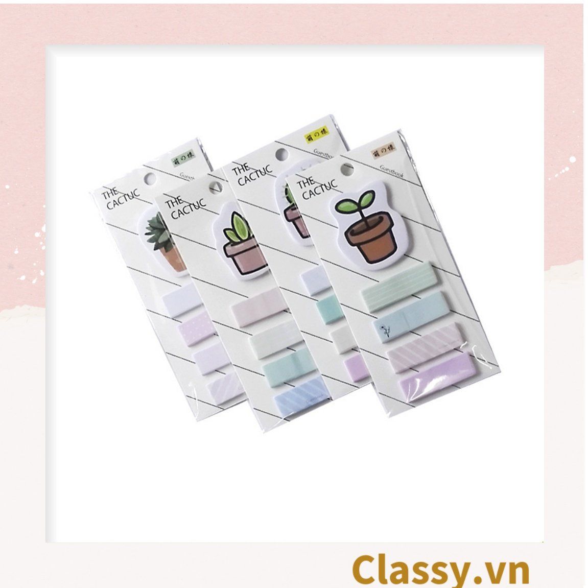  Tệp giấy note ghi nhớ Post-It, màu pastel dễ thương tiện dụng; kích thước 4,6 * 1,5cm 