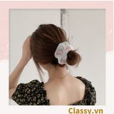  Dây cột tóc Scrunchies vải trong suốt thêu hoa PK549 