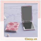  [GIAO HÀNG 7-25 NGÀY] COMBO 20 Gương trang điểm cầm tay mini 2 mặt bỏ túi kèm lược, Gương cầm tay mini Hàn Quốc siêu cute, Gương Vintage Hoa hồng PK569 