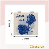  Gương trang điểm cầm tay mini 2 mặt bỏ túi kèm lược, Gương cầm tay mini Hàn Quốc siêu cute, Gương Vintage Hoa hồng PK569 