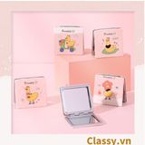  Gương trang điểm cầm tay mini 2 mặt bỏ túi kèm lược, Gương cầm tay mini Hàn Quốc siêu cute, Gương hoạt hình PK569 