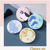  Gương trang điểm cầm tay mini 2 mặt bỏ túi kèm lược, Gương cầm tay mini Hàn Quốc siêu cute, Gương hoạt hình PK569 