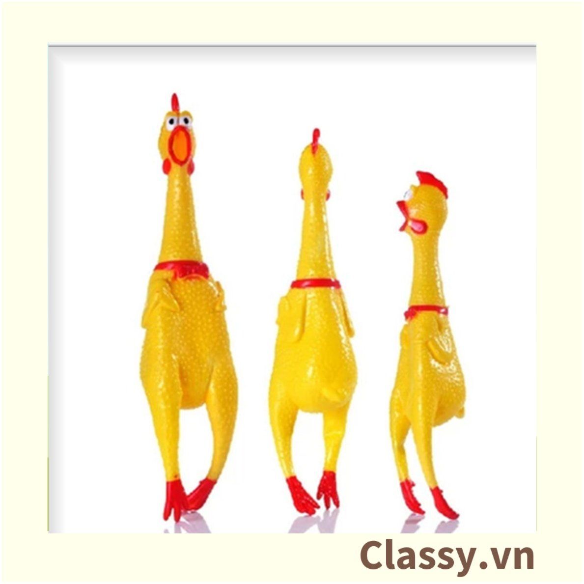  [GIAO HÀNG 7-25 NGÀY] Classy Đồ chơi thú vị bóp bóp gà la hét bằng nhựa dẻo hình chú gà, phát ra tiếng kêu giúp giải tỏa căng thẳng PK607 