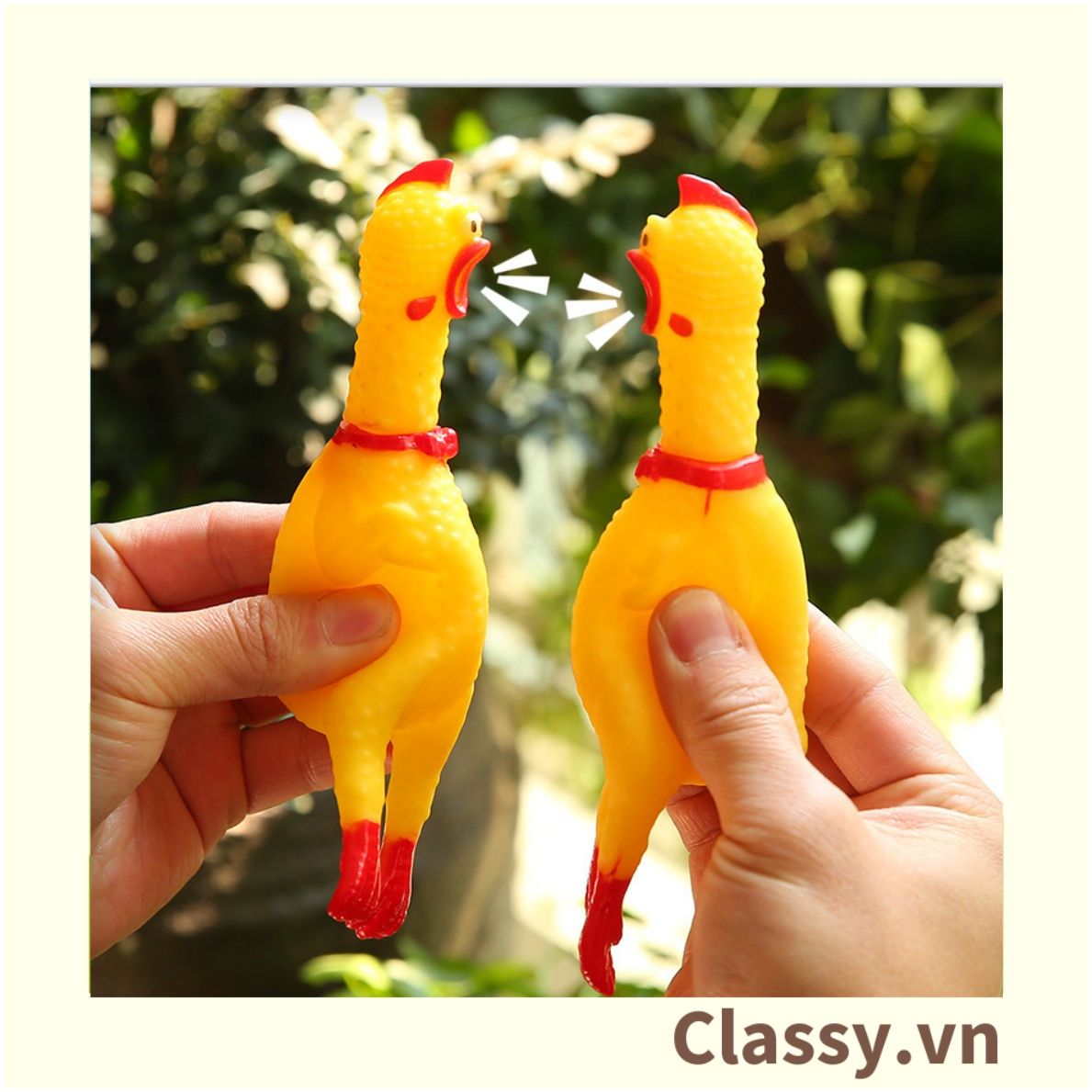  [GIAO HÀNG 7-25 NGÀY] Classy Đồ chơi thú vị bóp bóp gà la hét bằng nhựa dẻo hình chú gà, phát ra tiếng kêu giúp giải tỏa căng thẳng PK607 