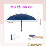  Ô dù đi nắng chỉ số SPF50+ chống tia UV trơn màu, siêu nhỏ, kèm vỏ bọc sang xịn mịn PK610 